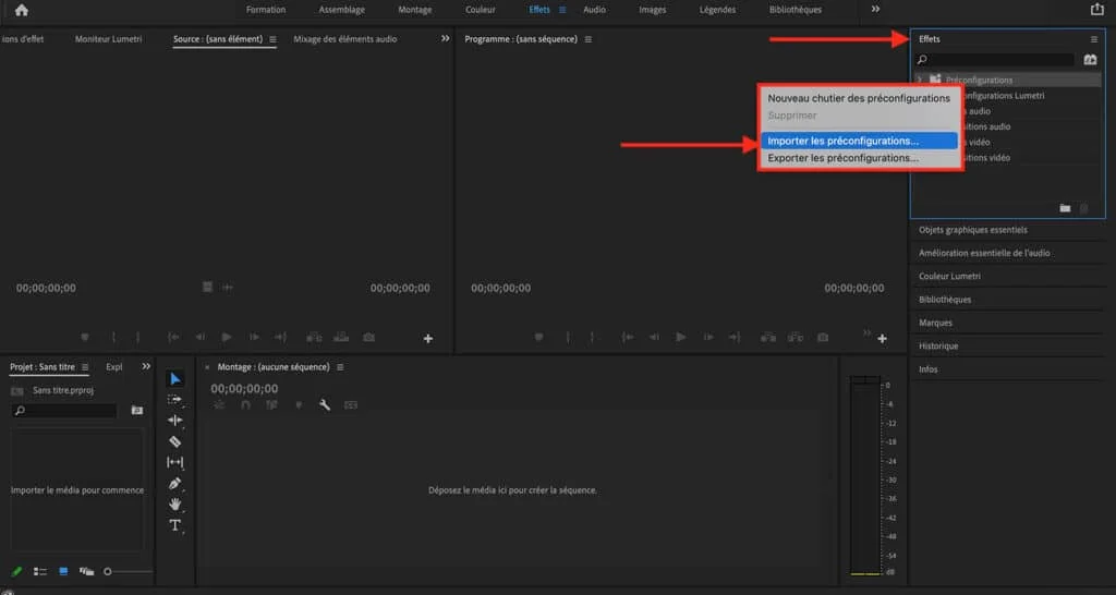 Comment importer une transition Premiere pro free