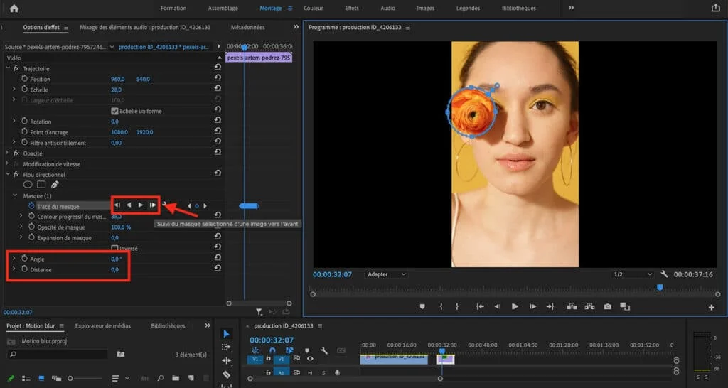 Faire un flou de mouvement sur Premiere Pro