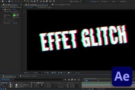 Tutoriel français After Effects effet glitch